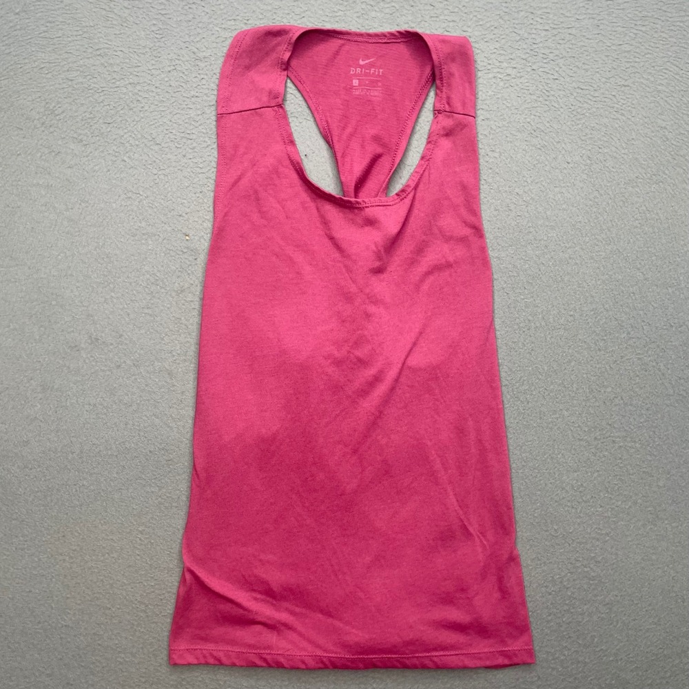 Nike Women Tank Top Pink Dri-FIT Small Twisted Racerback Athletic Athleisure
